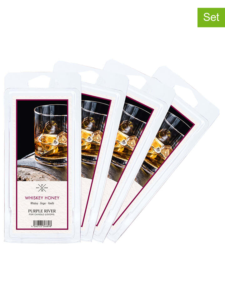 Purple River 4er-Set: Duftwachs "Whiskey Honey" - 4x 50 g - onesize