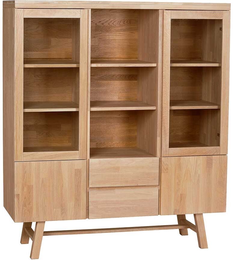 Pharao24.de Esszimmer Highboard aus Eiche Massivholz 130 cm breit