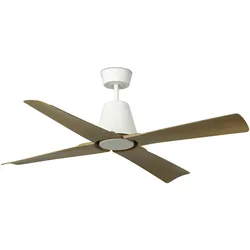 Outdoor DC Deckenventilator Typhoon Weiß-Holz mit Fernbedienung