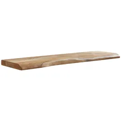 Rustikales Wandregal, Akazienholz, Baumkante, Handgefertigt. 100x26x4 cm | Kadima Design