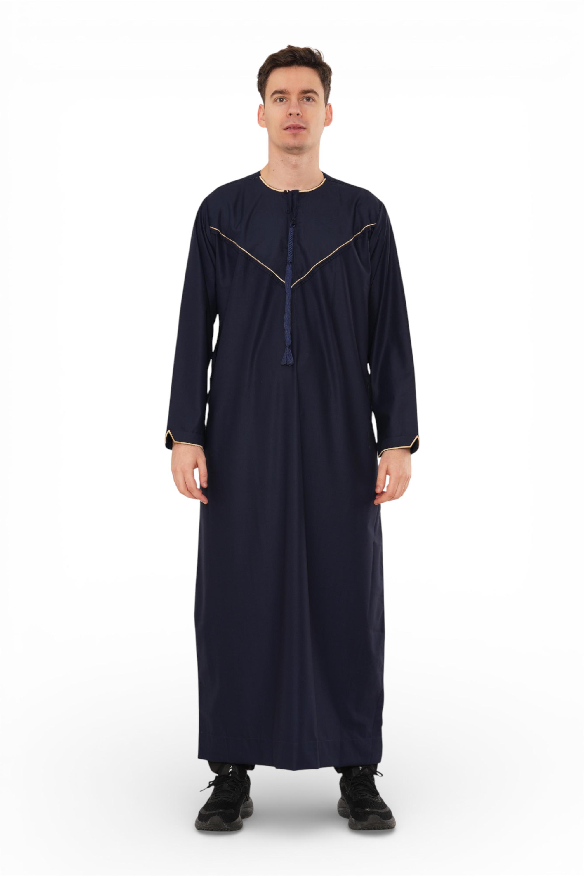 Herren Ramadan Marineblau marokkanische Jubba Robe Djellaba Eid Thobe – TT-007