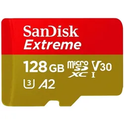 Sandisk Extreme for Mobile Gaming (128 GB, microSDXC, U3, UHS-I), Speicherkarte, Rot, Gold