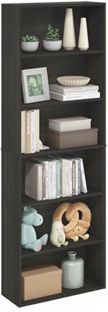 Vrijstaande 6-Tier Open Boekenkast met Open Achterzijde voor een Modern Interieur