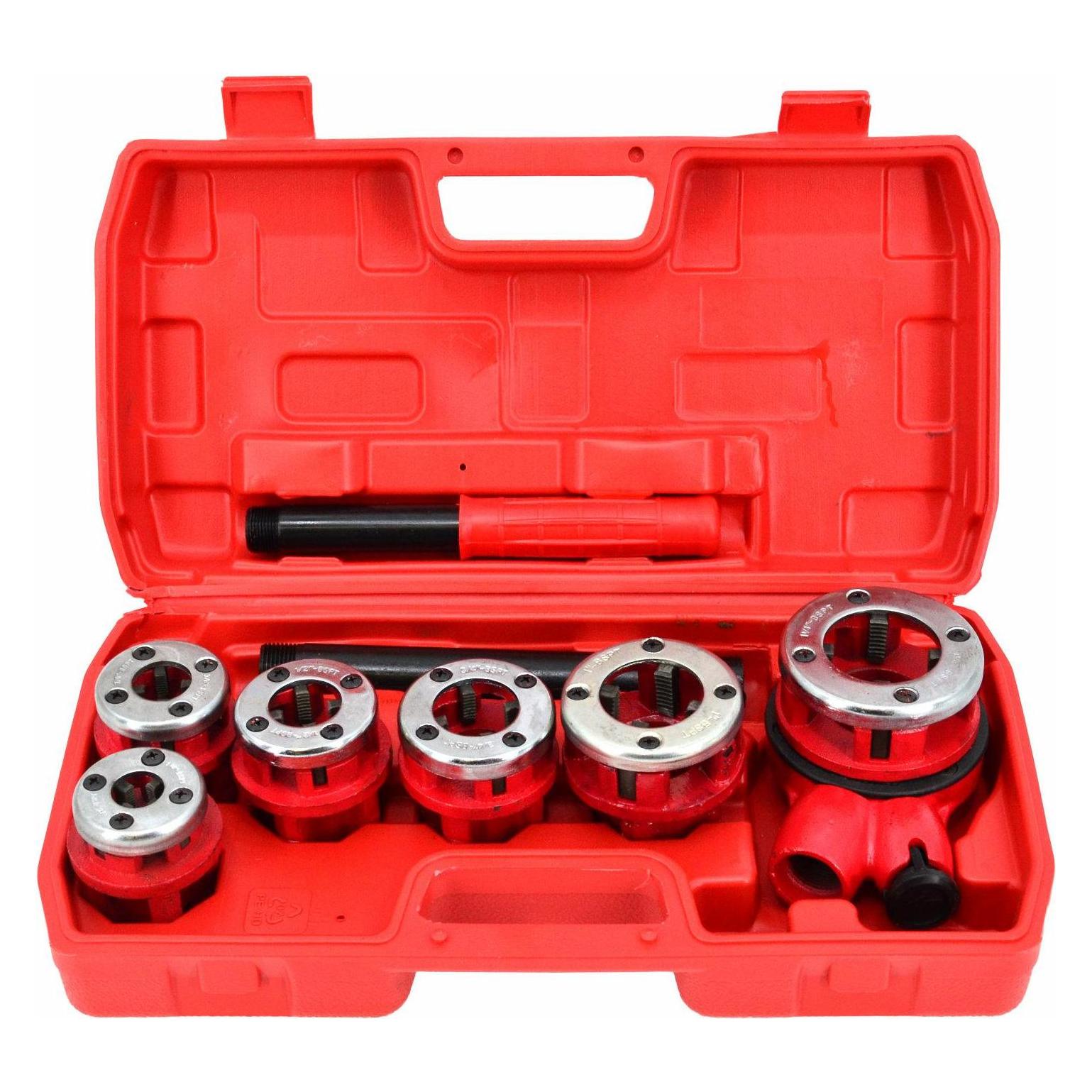 Awtools GWINTOWNICA DO RUR 6szt. 1/4", 3/8",1/2", 3/4", 1", 1-1/4" ZESTAW WALIZKA (1 1/4", 1", 1/2", 1/4", 3/4", 3/8") (AW20613)
