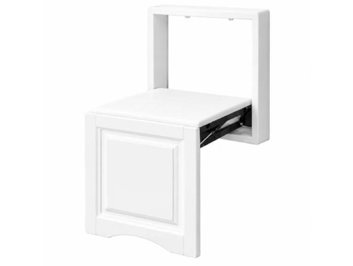 WSJJXS Wandmontierbarer Klapphocker für Schuhe mit Polster Klappt flach zusammen, platzsparend, weiches Polster, hält 150 Kilogramm.(White)