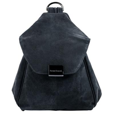 Cityrucksack BRUNO BANANI "BRUNO BANANI Damen echt Leder", Damen, Gr. B/H/T: 25cm x 20cm x 9cm, onesize, blau, Leder, Rindsleder, unifarben, Rucksäcke Cityrucksack, echt Leder