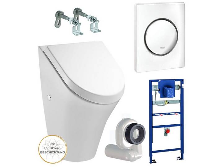 Grohe Urinal Grohe Vorwandelement für Urinal mit Deckel Siphon, Keramik, Wasserspülung, (Spar-Set, Komplettset)