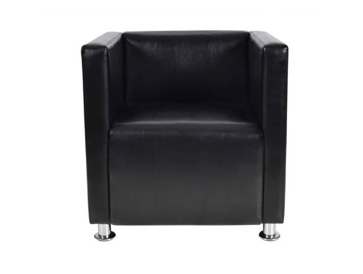 Fauteuil cube Noir Similicuir
