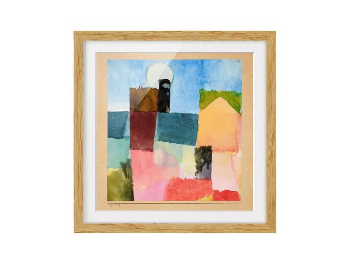 Bild Mondaufgang IV Teilmassivholz Eiche, naturbelassen Multicolor 70 x 70cm