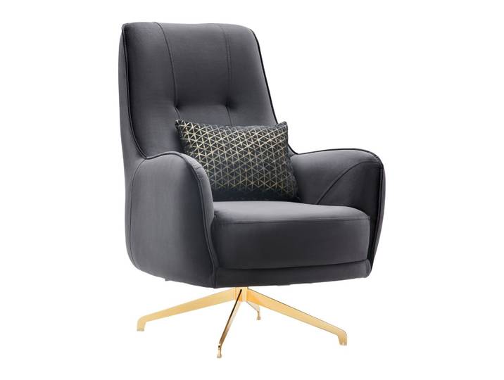 Sessel Aile in Schwarz/Goldfarben