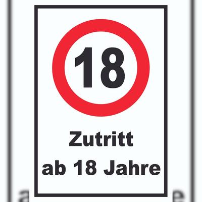 HB-Druck Zutritt ab 18 Jahre Schild A6 (105x148mm)