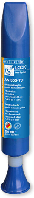 WEICONLOCK® AN 305-78 Rohr- und Gewindedichtung, für passive Werkstoffe, mittelfest, mit Trinkwasserzulassung, 200 ml, gelb (30578200)