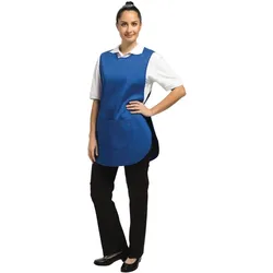 Whites Chefs Clothing Weiße Schürze mit Tasche, Königsblau