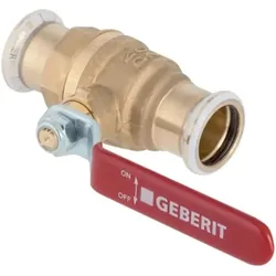 Geberit, Ventil, Mapress Kugelhahn NPW mit Betätigungshebel, DN 32