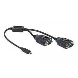 Delock USB 2.0 Adapter [2x USB-C® Stecker - 1x Seriell (9pol.)] 90494 0.35 m vergoldete Steckkontakte
