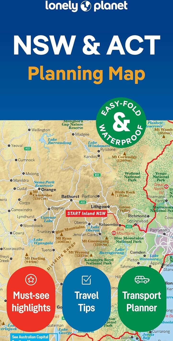 Lonely Planet EN Carte de planification (en anglais) - New South Wales & Australian Capital Territory   Lonely Planet