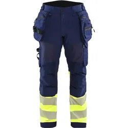 Warnschutz Softshell Handwerkerhose "1821" Kl. 1 - C152 - marine/gelb