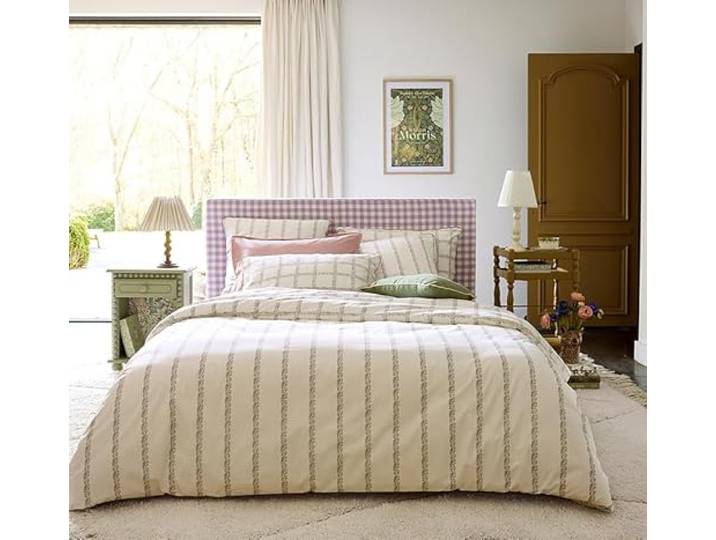 Housse de Couette imprimée en Percale de Coton\, Jardin Secret\, 240 x 220 cm\, ESSIX\, Blanc