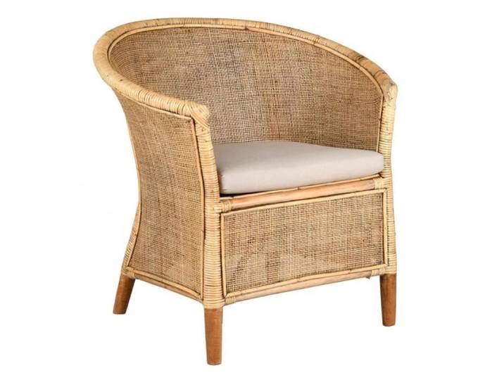 Fauteuil en poelet et cannage rotin - Marron - Vintage - Relaxation