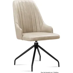 ESSZIMMERSTUHL drehbar (2er-Set) Doreen 52x91x60 Schwarz/Natur