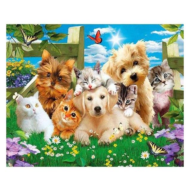 Norimpex 5D-Diamantmosaik - Hunde und Katzen 40x30cm (54613480)