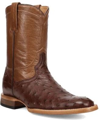 Dan Post Boots Ardor (Men's) Casual in Brass/Ostrich, Size 10 D, Genuine Exotic