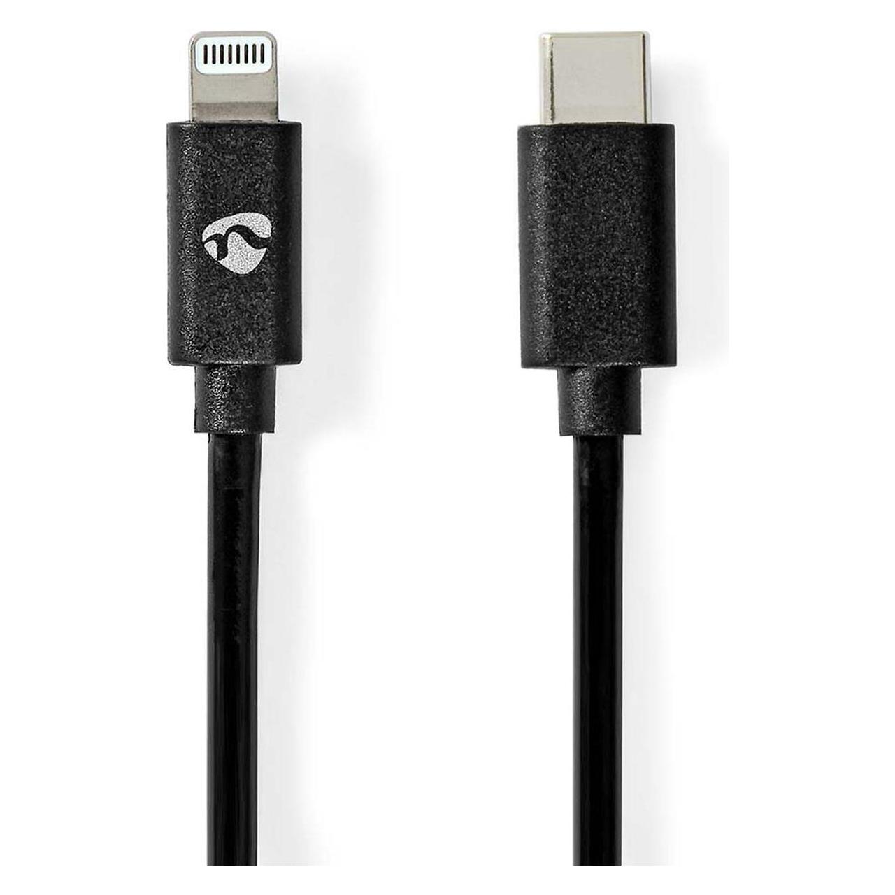 Nedis CCGP39650BK20 Lightning Kabel USB 2.0 Apple Lightning 8-Pin USB-C Stecker 480 Mbps Vernickelt (2 m, USB 2.0) (CCGP39650BK20)