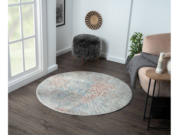 Teppich My Roots , orange (beige, grau, terrakotta), H:8mm Ø:120cm, Polyester, MYFLAIR MÖBEL & ACCESSOIRES, Teppiche, Teppich, Kurzflor, modernes Design, besonders weich, auch in rund erhältlich
