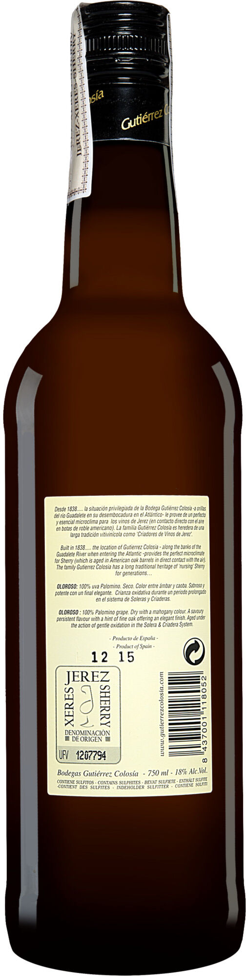 Gutiérrez Colosía Gutiérrez-Colosía Oloroso 18% Vol. Sherry Trocken aus Spanien