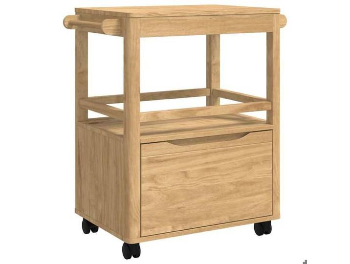 Marron Desserte de cuisine/Bureau CHIC Chariot de cuisine FLORO Cire marron 72 5x45x80cm @FR18175