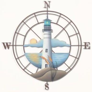T.i./New Metal Design Lighthouse Compass Wall Art Multi Earth , Multi Earth