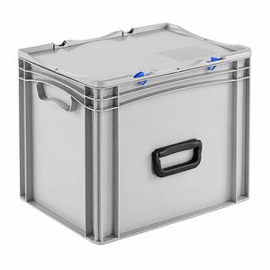 Alpha-Paletten Eurobox Basicline, grau, 30 Liter, mit Deckel, geschlossene Griffe, 40 x 30 x 33,3cm