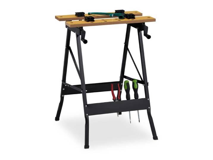 Relaxdays Klappbare Werkbank mit Spannbacken