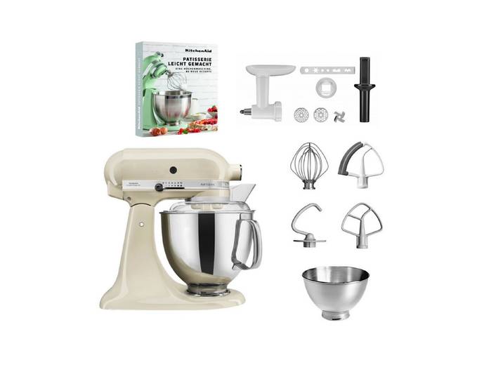 KitchenAid Küchenmaschine KitchenAid 4,8l 5KSM175 Artisan Fleischwolf, Spritzgebäckvorsatz, Buch