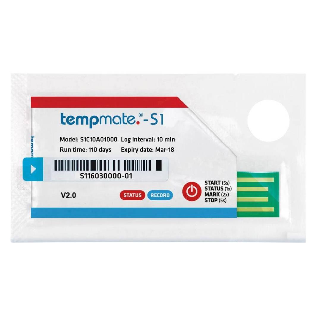 tempmate Einweg Temperatur Datenlogger.-S1 v2 (S1C10A01000)