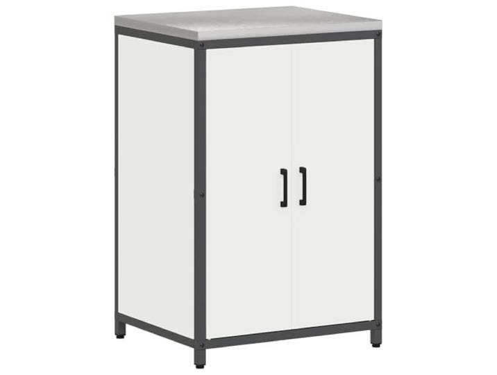 HKTMGDNG Küchenschrank Outdoor Beistellschrank Stahl Weiß 60x50x92 cm Stabiler Allzweckschrank aus robustem Metall mit 2 Türen und Ablagen für Grillbereich, Terrassen und die moderne Küche.