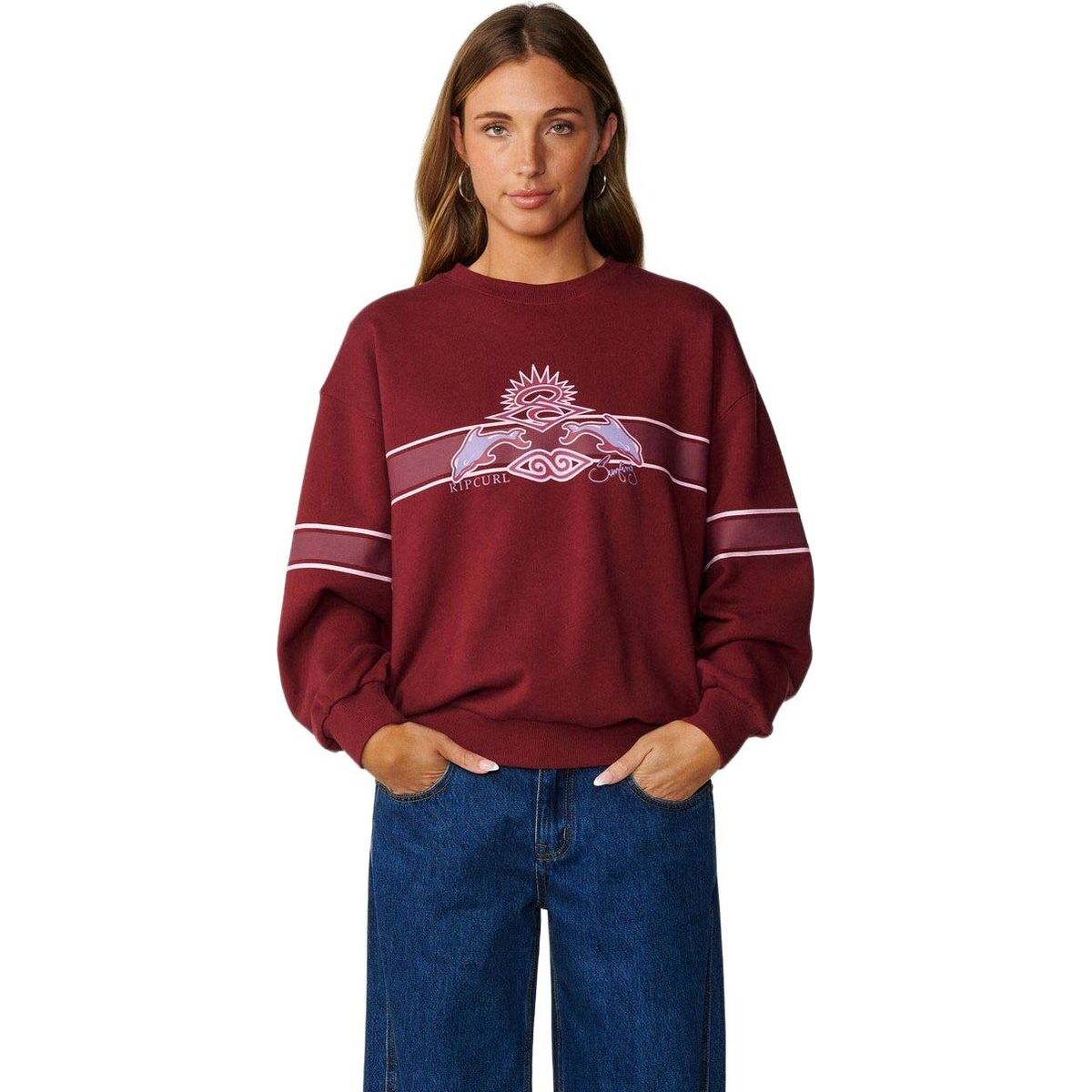 RipCurl Archive Dolphin Oversized Crew dark plum (2924) XS 0ENWFL-2924-XS