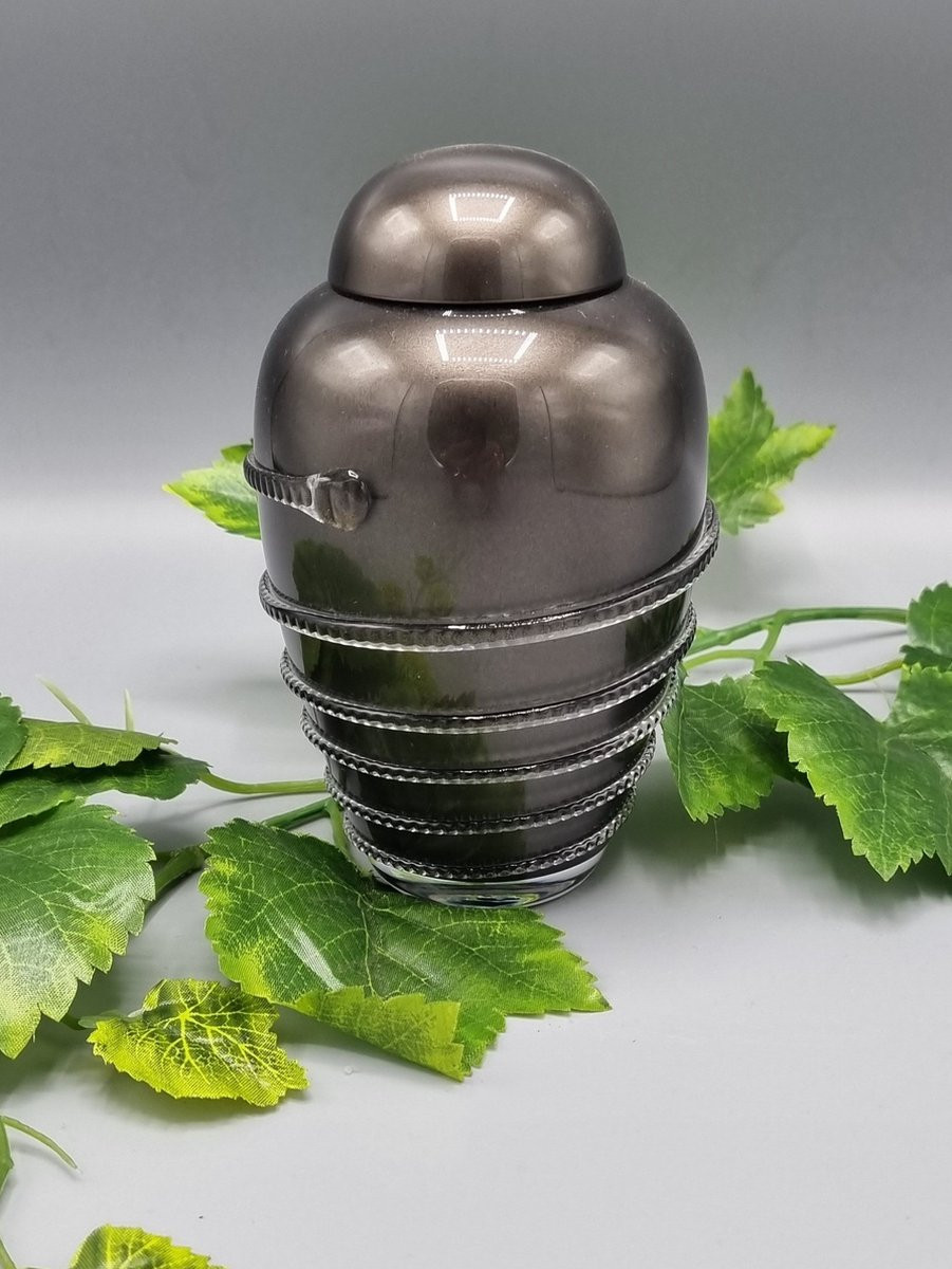 Mini Urn 156-1 Antraciet Kristalglas Slang Deel Urn