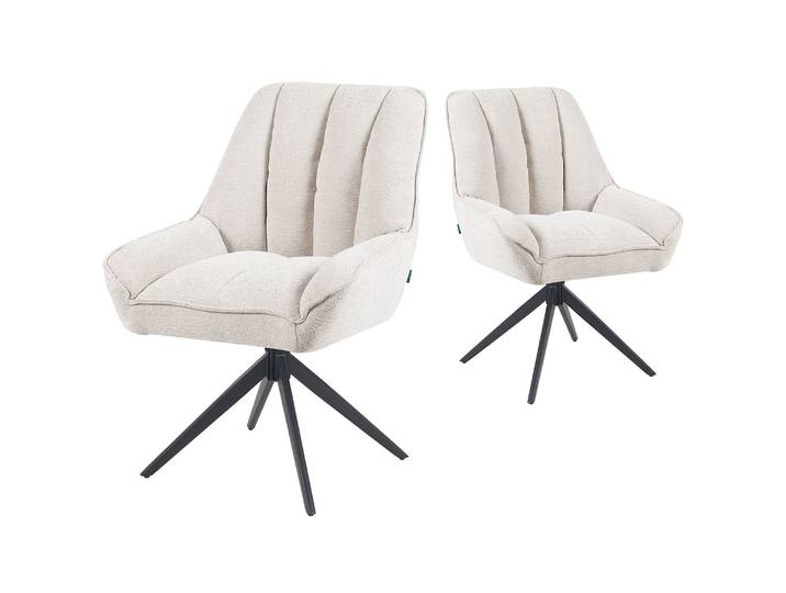 Esszimmerstuhl Mika-Zoe 2er-Set 360° drehbar Metall pulverbeschichtet Matt-Schwarz