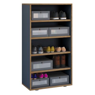 Schuhregal VCM "Holz Regal Schuhschrank Schuhregal Salia B60", grau (anthrazit), Regale, Schuhregal