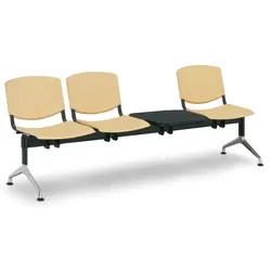 Wartezimmerbank - Kunststoff Smile Biedrax LC9970zl - Gestell Aluminium poliert
