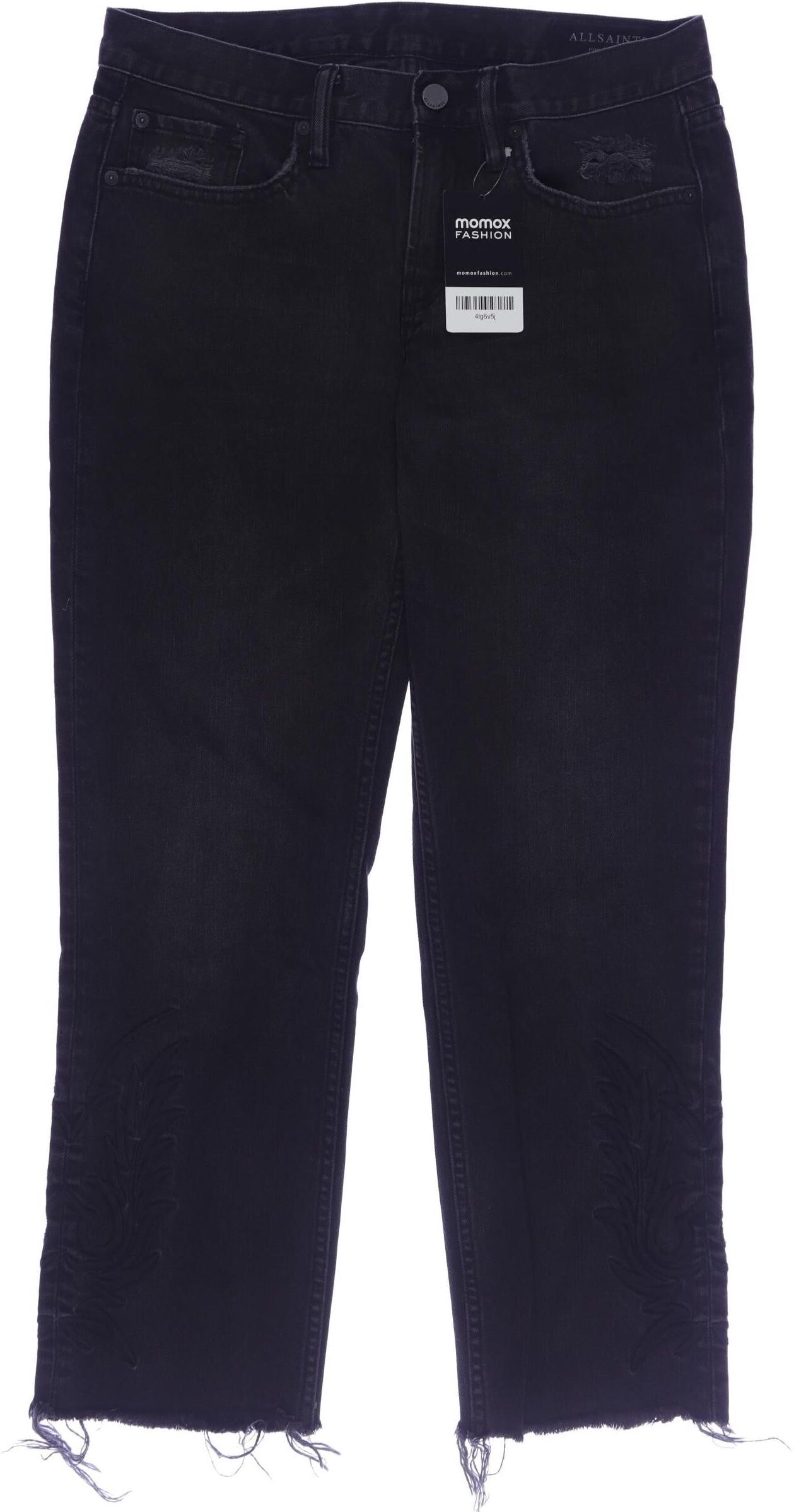 All Saints Damen Jeans, Schwarz, Gr. W27, Baumwolle - Second Hand