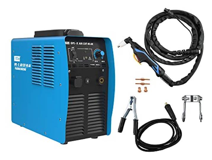 Güde 20095 Plasmaschneider GPS-K Aircut 40 AK (Plasma Cutter, integrierter Kompressor, Metall schneiden bis 12 mm Stärke, 2,5 m Schneidbrenner mit Rollenführung)
