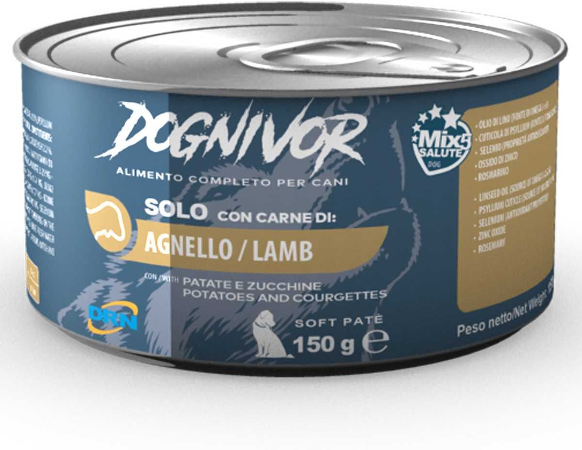 Dognivor Dog Lattina Multipack 12x150G AGNELLO CON PATATE E ZUCCHINE