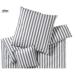 Elegante Bettwäsche Lido - 155x220 cm + 80x80 cm	silber