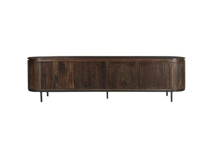 Meuble tv 210 cm en bois massif brun