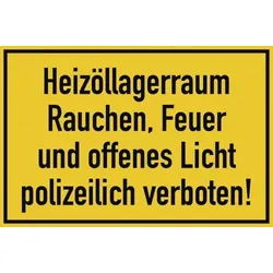 Heizöllagerraum Rauchen ..., Kunststoff, 300x200 mm