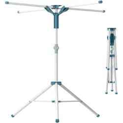 Relaxdays Wäscheständer für Kleiderbügel, Wäscheständer, Weiss, Blau