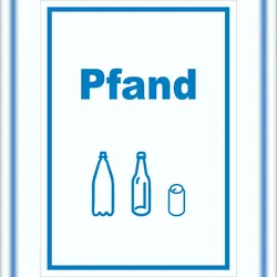 HB-Druck Pfand Mülltrennung Schild Text Symbol Flasche Dose Mehrweg Geld hochkant A5 (148x210mm)
