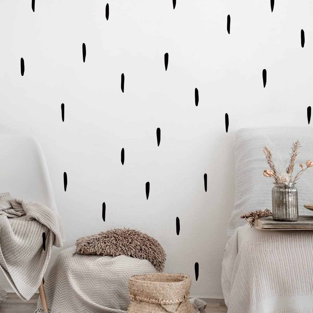 Dailygoods Muurstickers Abstracte Lijnen - 36 Stuks - Muurdecoratie voor de Kinderkamer